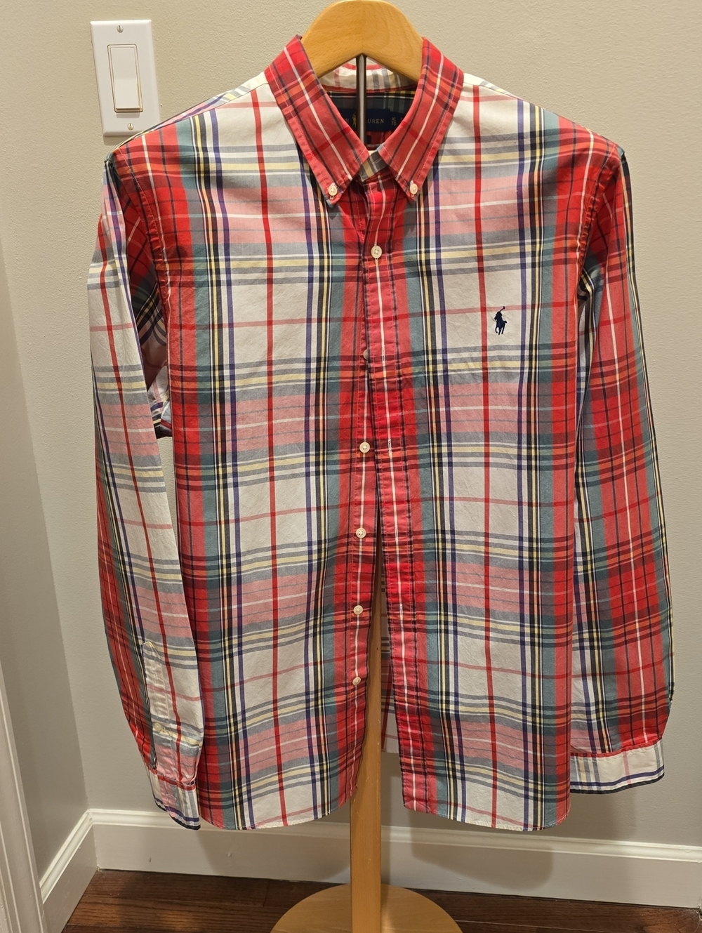 Polo by Ralph Lauren Red and White Plaid Button-Down Shirt